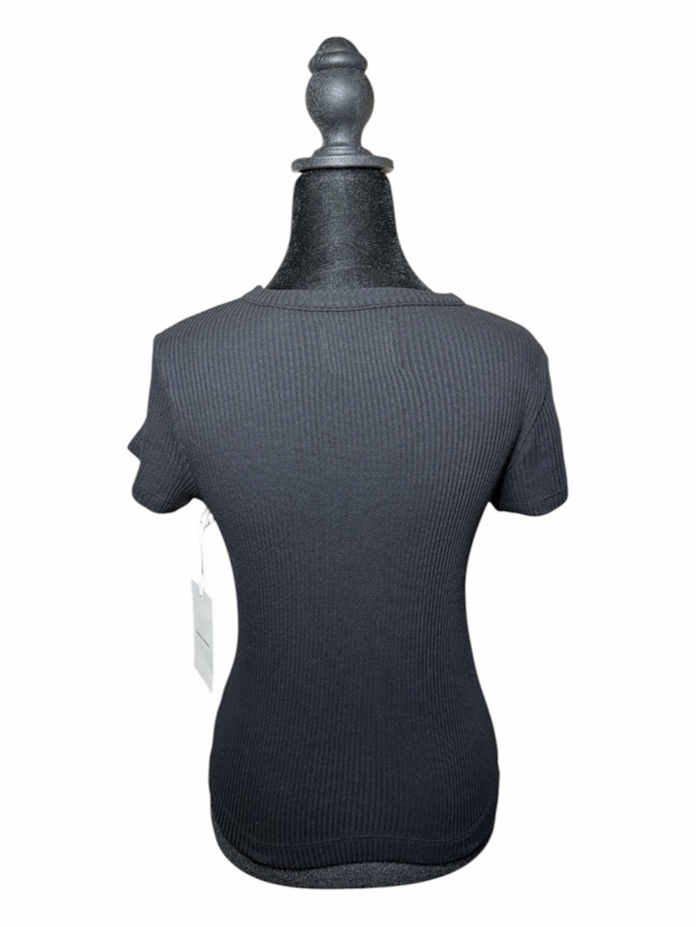 Citizens Of Humanity Black Ribbed Short-Sleeve Tee - Picture 3 of 10